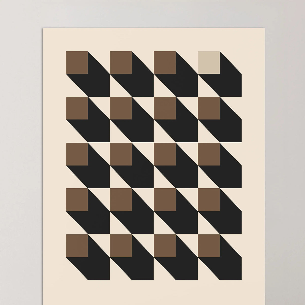 Cubic Poster Bauhaus Poster | Cubic Perspective | Brown Color – BAUHAUS POSTERS