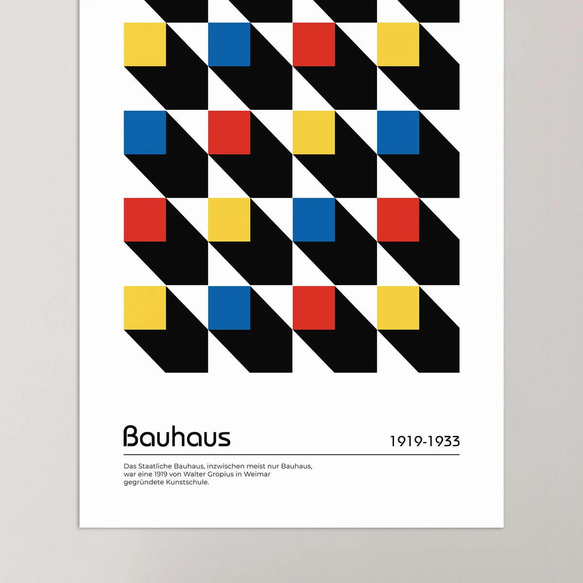 Cubic Poster Bauhaus Poster | Cubic Perspective | Primary Colors – BAUHAUS POSTERS