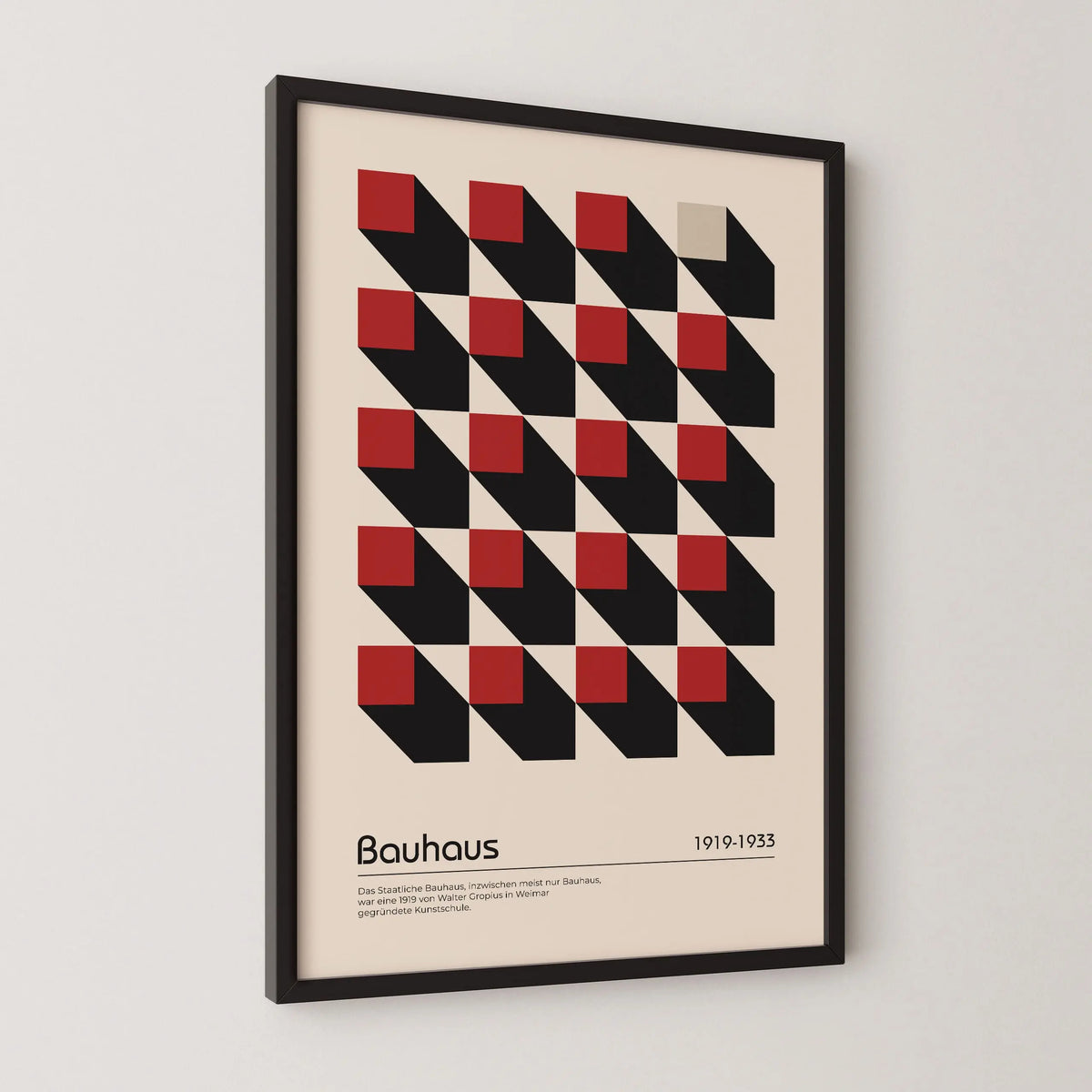 Cubic Poster Bauhaus Poster | Cubic Perspective | Red Color – BAUHAUS POSTERS
