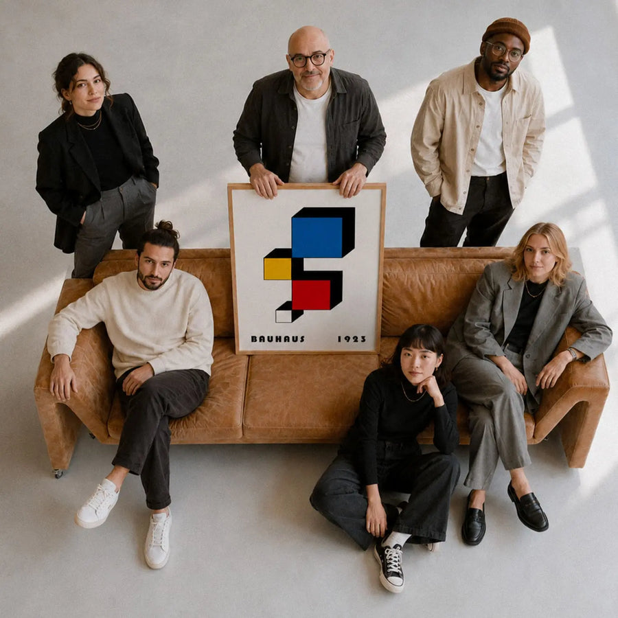 Détail d'une œuvre Bauhaus en cours de création